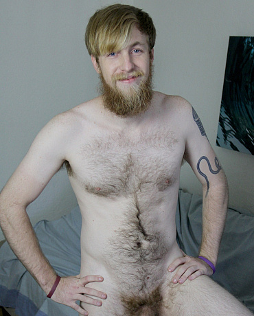 Hairy Bearded Hipster Cums in His Pubes